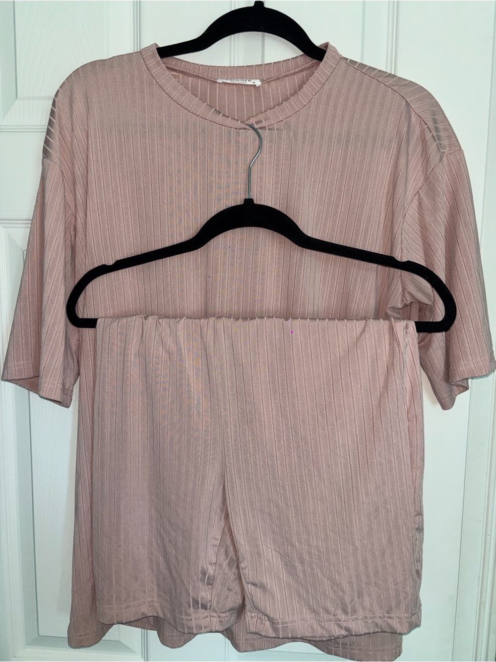 Ribbed Two-Piece Lounge Set in Dusty Rose
